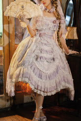 Purple The Key to the Secret Realm Gorgeous Wedding Princess Sweet Lolita Dress Set